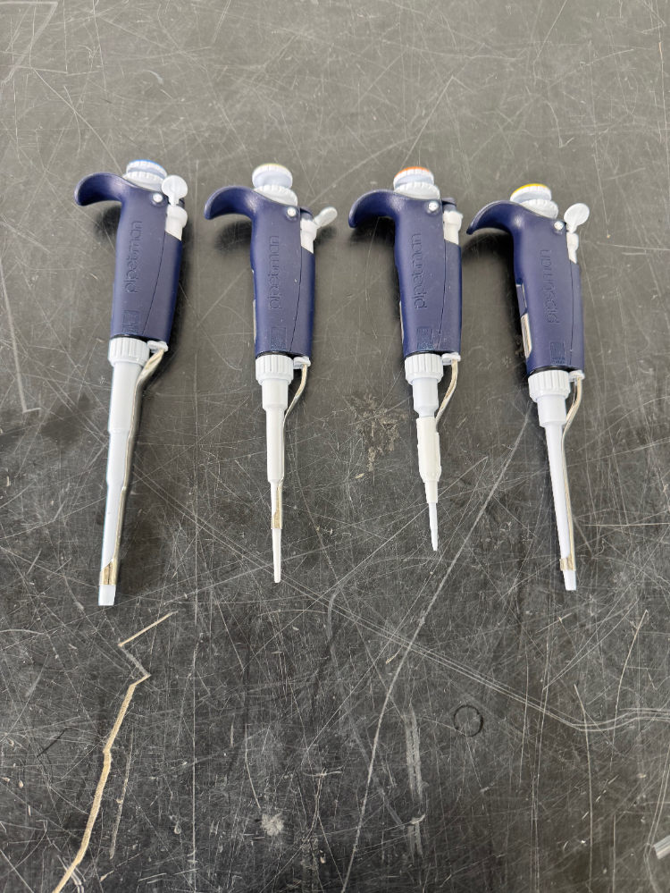 Image of Gilson Pipetman Single Channel Pipettes - Quantity 4